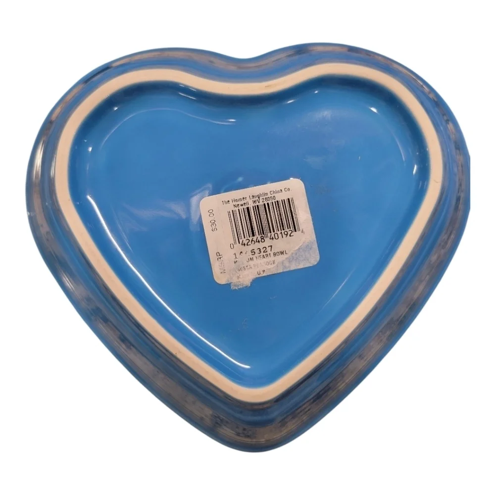 Fiesta 7 1/2 Inch Medium Heart Shaped Bowl 17 OZ Peacock